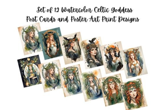 Download 12 Watercolor Celtic Goddess Art Prints - Print Collection