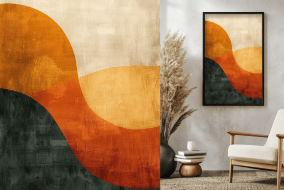 Download Retro Orange Rustic Abstract Painting - Abstract painting Collection