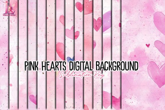 Download Pink Hearts Digital Background Clipart - Premium Bundle