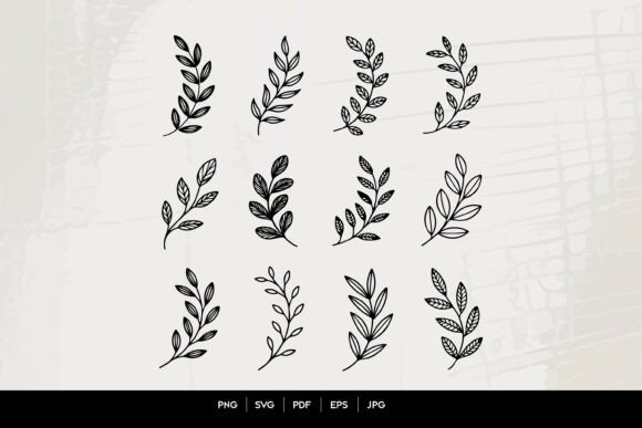 Download Leaf Branch Line Art SVG Set - Branch Collection