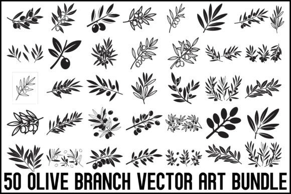 Download 50 Olive Branch Vector Art Bundle - Premium Resources