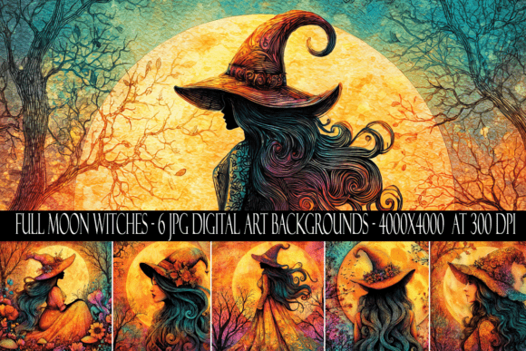 Download Full Moon Witch Background Art Papers - Premium Resources